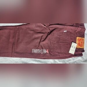 Levi's Men'sBurgundy Straight Fit Denim Jeans